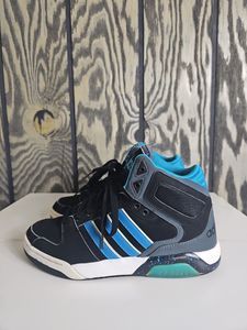 Adidas Neo Label Mens Size 9 Black White Blue High Top Athletic Shoes